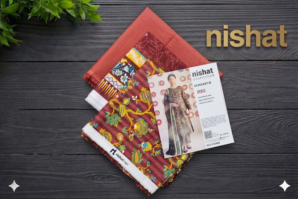 NISHAT UNSTICHED 3 PIECE LAWN